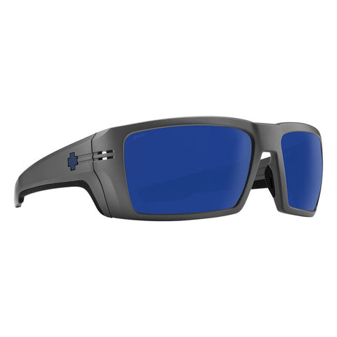 Spy Rebar ANSI Sunglasses - Matte Gunmetal  - Happy Gray Green Polar Dark Blue Spectra Mirror