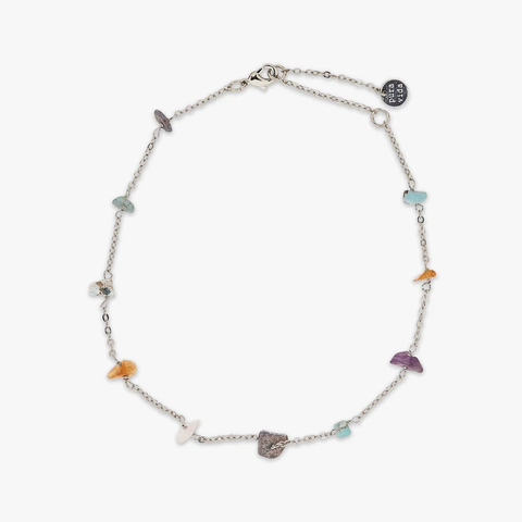 Pura Vida Rainbow Chip Chain Anklet