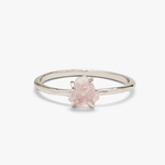 Pura Vida Silver Raw Gemstone Ring ~ Rose Quartz