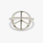 Pura Vida Peace Sign Ring ~ Silver