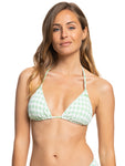 Roxy Womens Check It Tiki Triangle Bikini Top