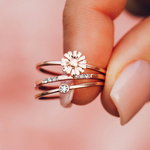 Pura Vida Daisy Picking' Ring Stack ~ Rose Gold