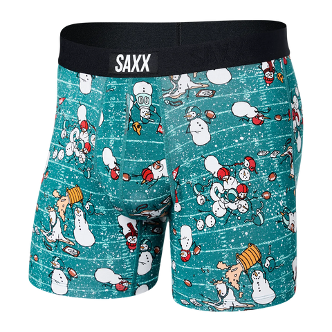 Saxx Vibe Underwear - Gridiron Snowman- Green