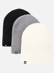 Burton Recycled DND Beanie 3 Pack - True Black / Sharkskin / Stout White