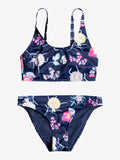 Roxy Girls Flowers Addict Crop Top Bikini Set