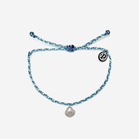 Pura Vida Silver Charm Bracelet ~ La Concha Blue
