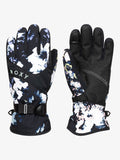 Roxy Womens Jetty Snowboard/Ski Gloves - True Black Black Flowers