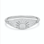 Pura Vida Engraved Sun Ring ~ Silver