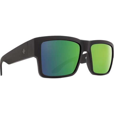 Spy Cyrus Sunglasses - Black Matte - Happy Bronze Polar with Green Spectra