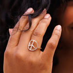 Pura Vida Peace Sign Ring ~ Silver