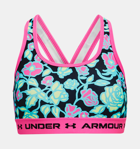 Under Armour Girls' UA Crossback Printed Sports Bra