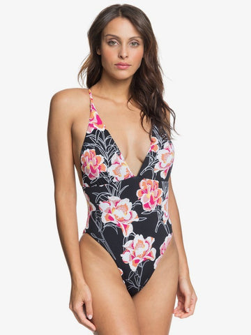 Roxy Womens Printed Beach Classics One-Piece Swimsuit