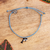 Pura Vida Orca Silver Charm Bracelet ~ Blue