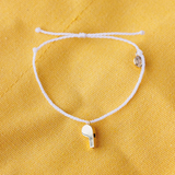 Pura Vida Gold Whistle Charm Bracelet ~ White