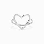 Pura Vida Big Heart Band Ring ~ Silver