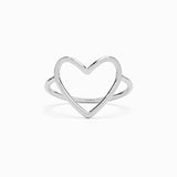 Pura Vida Big Heart Band Ring ~ Silver