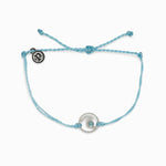 Pura Vida Silver Charm Bracelet ~ Shimmering Waves Crystal Blue