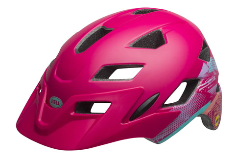 Bell Sidetrack Universal Youth Helmet - Matte Bright Pink Gnarly